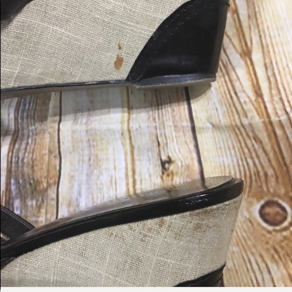 Clark’s Black Slip On Peep Toe 3 1/4” Wedge Sandal - Picture 5 of 6